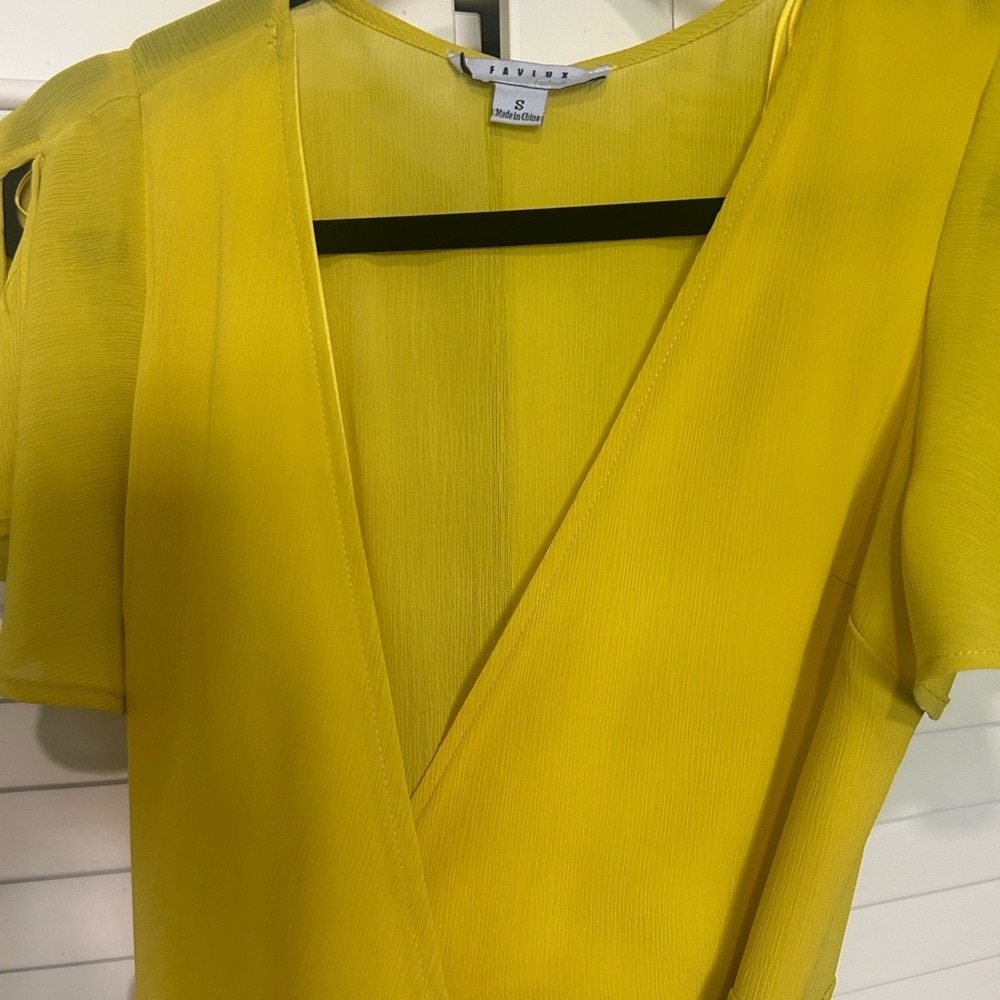 Vibrant Yellow Wrap Dress